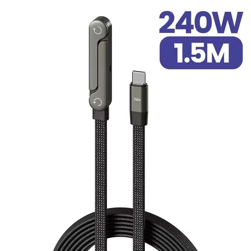 Câble de Charge Rapide 240W avec Support Téléphone Intégré