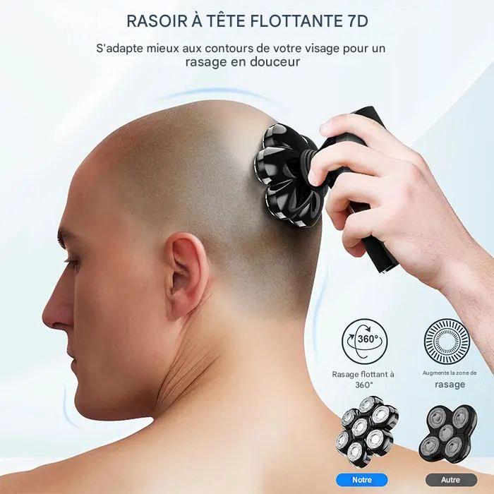 Tondeuse Crâne 7D – Kit de Rasage 5-en-1