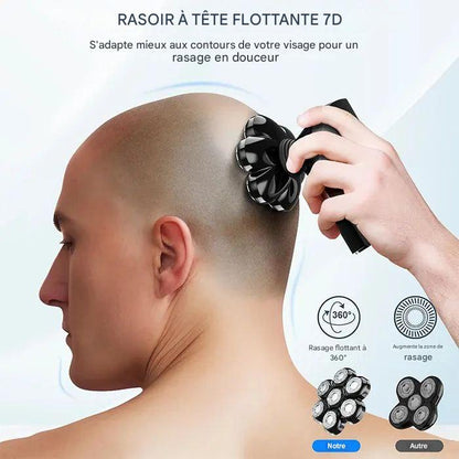 Tondeuse Crâne 7D – Kit de Rasage 5-en-1