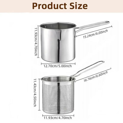Friteuse en Acier Inoxydable 1.2L-2en1
