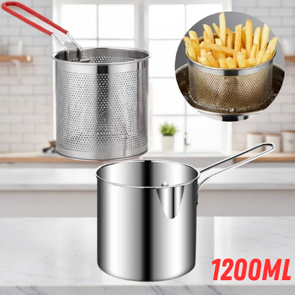 Friteuse en Acier Inoxydable 1.2L-2en1
