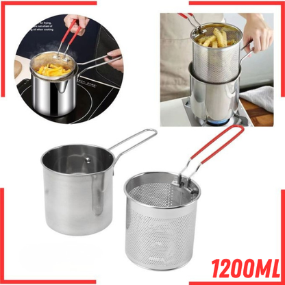 Friteuse en Acier Inoxydable 1.2L-2en1